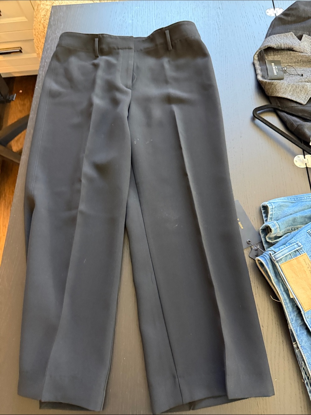 Ann Taylor Black Women's Tailored Straight-Leg Dress Pants